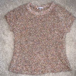 CAbi multi-colored short sleeve knit sweater
